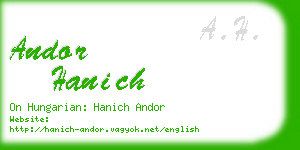 andor hanich business card